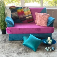 CANAPEA EXTENSIBILA ANKARA 2 LOCURI + LADA TURCOAZ + ROZ 145X125CM - CANAPEA EXTENSIBILA ANKARA 2 LOCURI + LADA TURCOAZ + ROZ 145X125CM
