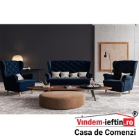 SET LIVING LIMA CANAPEA FIXA 2 LOCURI 2 FOTOLII, ALBASTRU - SET LIVING LIMA CANAPEA FIXA 2 LOCURI 2 FOTOLII, ALBASTRU