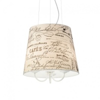 LAMPA VINTAGE CU ABAJUR TEXTIL PENTRU TAVAN COFFEE SP3 - LAMPA VINTAGE CU ABAJUR TEXTIL PENTRU TAVAN COFFEE SP3