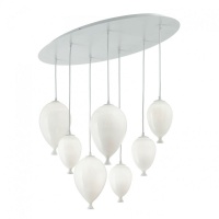 LAMPA SUSPENDATA BALOANE - CLOWN SP7 ALB abajururi din sticla 92162
