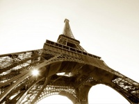 FOTOTAPET PARIS - TOUR EIFFEL SEPIA - FOTOTAPET PARIS - TOUR EIFFEL SEPIA