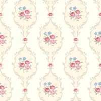 TAPET SHABBY CHIC ALICE GHIRLANDE VANILLA - ROSU - TAPET SHABBY CHIC ALICE GHIRLANDE VANILLA - ROSU