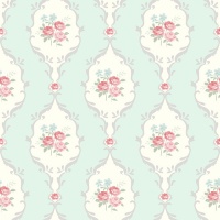 TAPET SHABBY CHIC ALICE GHIRLANDE - TIFFANY BLEU - TAPET SHABBY CHIC ALICE GHIRLANDE - TIFFANY BLEU