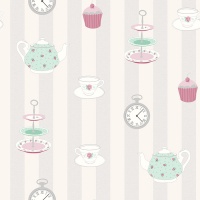 TAPET BUCATARIE SHABBY CHIC - ALICE SILVER - TAPET BUCATARIE SHABBY CHIC - ALICE SILVER