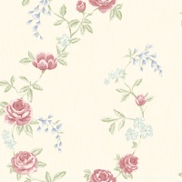 TAPET SHABBY CHIC ALICE CREM - FLORI ROSII - TAPET SHABBY CHIC ALICE CREM - FLORI ROSII