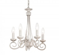 CANDELABRU VINTAGE ALB BRANDY SP5 - IDEAL LUX - CANDELABRU VINTAGE ALB BRANDY SP5 - IDEAL LUX