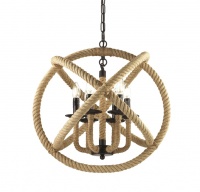 CANDELABRU RUSTIC SFOARA CORDA SP6 - IDEAL LUX - CANDELABRU RUSTIC SFOARA CORDA SP6 - IDEAL LUX