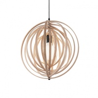 LAMPA TAVAN LEMN NATUR DISCO SP1 - IDEAL LUX - LAMPA TAVAN LEMN NATUR DISCO SP1 - IDEAL LUX