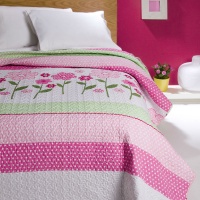 CUVERTURA PAT ROZ CU FLORI CASIA - CUVERTURA PAT ROZ CU FLORI CASIA