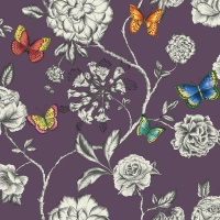 TAPET FLUTURI SI FLORI PE FUNDAL VIOLET KEILENA - HOLDEN - TAPET FLUTURI SI FLORI PE FUNDAL VIOLET KEILENA - HOLDEN