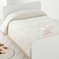 PATURICA BEBE PUFOASA ALBA CU URSULET ROZ - PATURICA BEBE PUFOASA ALBA CU URSULET ROZ
