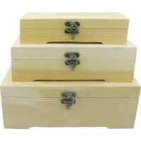 SET TREI CUTII DE LEMN PENTRU DECORAT - SET TREI CUTII DE LEMN PENTRU DECORAT