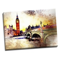 TABLOU BIG BEN PE ALUMINIU STRIAT 70X50 CM - TABLOU BIG BEN PE ALUMINIU STRIAT 70X50 CM