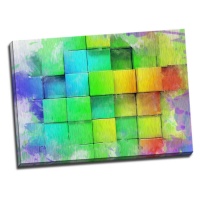 TABLOU DECOR MODERN - PERETE DE CUBURI 3D - TABLOU DECOR MODERN - PERETE DE CUBURI 3D