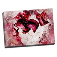 TABLOU FLORAL CU CRINI STILIZATI - VIS RUBINIU - TABLOU FLORAL CU CRINI STILIZATI - VIS RUBINIU