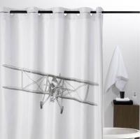 PERDEA BAIE VINTAGE AEROPLAN ALB NEGRU - PERDEA BAIE VINTAGE AEROPLAN ALB NEGRU