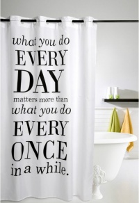 PERDEA DUS MESAJ EVERY DAY ALB NEGRU - PERDEA DUS MESAJ EVERY DAY ALB NEGRU