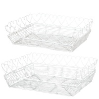 SET DOUA COSURI DECORATIVE ALBE SHABBY CHIC - SET DOUA COSURI DECORATIVE ALBE SHABBY CHIC