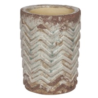 VAS DECORATIV TERACOTA CERUL MAYA - VAS DECORATIV TERACOTA CERUL MAYA