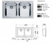 CHIUVETA INCORP FRANKE LOGICA LOX 620 (860X500) - CHIUVETA INCORP FRANKE LOGICA LOX 620 (860X500)