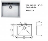 CHIUVETA INCORP FRANKE PLANAR ZERO PPX 610-58 - CHIUVETA INCORP FRANKE PLANAR ZERO PPX 610-58