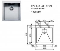 CHIUVETA INCORP FRANKE PLANAR ZERO PPX 610-44 - CHIUVETA INCORP FRANKE PLANAR ZERO PPX 610-44