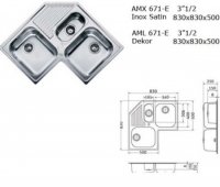 CHIUVETA INCORPORABILA ANGOLO AMX 671-E - CHIUVETA INCORPORABILA ANGOLO AMX 671-E