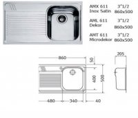 CHIUVETA INCORPORABILA FRANKE ARMONIA AMX 611 14852 - CHIUVETA INCORPORABILA FRANKE ARMONIA AMX 611 14852