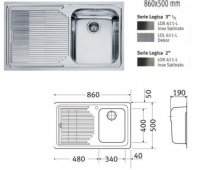 CHIUVETA INCORP FRANKE LOGICA LOX 611 (860X500) - CHIUVETA INCORP FRANKE LOGICA LOX 611 (860X500)