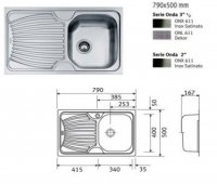 CHIUVETA INCORP FRANKE ONDA ONX 611 (790X500) - CHIUVETA INCORP FRANKE ONDA ONX 611 (790X500)