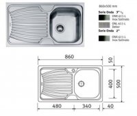 CHIUVETA INCORP FRANKE ONDA ONX 611 (860X500) - CHIUVETA INCORP FRANKE ONDA ONX 611 (860X500)