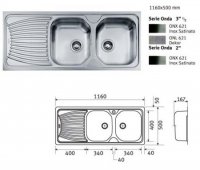 CHIUVETA INCORP FRANKE ONDA ONX 621 (1160X500) - CHIUVETA INCORP FRANKE ONDA ONX 621 (1160X500)
