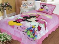 CUVERTURA MATLASATA SI FATA DE PERNA COPII - MICKEY MOUSE - ROZ - CUVERTURA MATLASATA SI FATA DE PERNA COPII - MICKEY MOUSE - ROZ