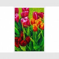 TABLOU LUMINOS - LALELE MULTICOLORE - TABLOU LUMINOS - LALELE MULTICOLORE