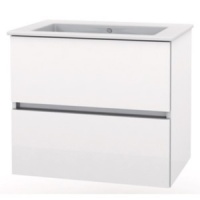 MOBILIER DE BAIE CU LAVOAR CUBE CU SERTARE ALB 550X430 - MOBILIER DE BAIE CU LAVOAR CUBE CU SERTARE ALB 550X430