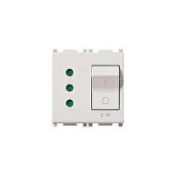 PRIZA INTERBLOCATA CU INTRERUPATOR AUTOMAT, STANDARD ITALIAN P11, 2P+T 10A, 2 MODULE ALB - PLANA - PRIZA INTERBLOCATA CU INTRERUPATOR AUTOMAT, STANDARD ITALIAN P11, 2P+T 10A, 2 MODULE ALB - PLANA