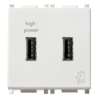 ALIMENTATOR USB DUBLU 5V 2.1A VIMAR PLANA - ALIMENTATOR USB DUBLU 5V 2.1A VIMAR PLANA