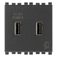 ALIMENTATOR USB 5V 2.1A 2 MODULE VIMAR ARKE - ALIMENTATOR USB 5V 2.1A 2 MODULE VIMAR ARKE