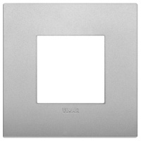 RAMA ORNAMENT 2 MODULE TECHNOPOLYMER MATT SILVER VIMAR ARKE - RAMA ORNAMENT 2 MODULE TECHNOPOLYMER MATT SILVER VIMAR ARKE