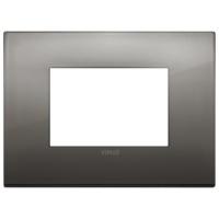 RAMA ORNAMENT 3 MODULE METAL BLACK CHROME VIMAR ARKE - RAMA ORNAMENT 3 MODULE METAL BLACK CHROME VIMAR ARKE