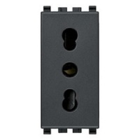 PRIZA MODULARA 1 MODUL 2P+T 16A P17/11 VIMAR EIKON GRI ANTRACIT - PRIZA MODULARA 1 MODUL 2P+T 16A P17/11 VIMAR EIKON GRI ANTRACIT