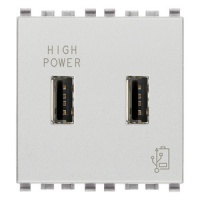 ALIMENTATOR USB DUBLU 5V 2,1A 2 MODULE GRI VIMAR EIKON - ALIMENTATOR USB DUBLU 5V 2,1A 2 MODULE GRI VIMAR EIKON
