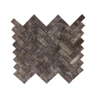 MOZAIC MARMURA DARK EMPERADOR HERRINGBONE POLISAT 2.5 X 5 CM - MOZAIC MARMURA DARK EMPERADOR HERRINGBONE POLISAT 2.5 X 5 CM
