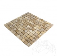 MOZAIC TRAVERTIN YELLOW ANTICHIZAT 2.3 X 2.3 CM - MOZAIC TRAVERTIN YELLOW ANTICHIZAT 2.3 X 2.3 CM