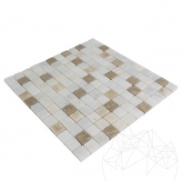 MOZAIC MARMURA ALBA SI ONIX MIX POLISATA 2.3 X 2.3 CM - MOZAIC MARMURA ALBA SI ONIX MIX POLISATA 2.3 X 2.3 CM