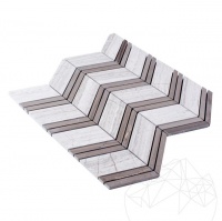 MOZAIC MARMURA CHEVRON ATHENA GREY SI WHITE WOOD - MOZAIC MARMURA CHEVRON ATHENA GREY SI WHITE WOOD