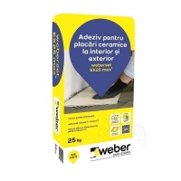 ADEZIV PENTRU PLACARI CERAMICE LA INTERIOR SI EXTERIOR - WEBER SET EX25 MAX - ADEZIV PENTRU PLACARI CERAMICE LA INTERIOR SI EXTERIOR - WEBER SET EX25 MAX