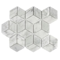 MOZAIC MARMURA BIANCO CARRARA CUBE DESIGN MATA - MOZAIC MARMURA BIANCO CARRARA CUBE DESIGN MATA