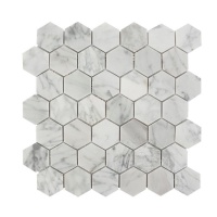 MOZAIC MARMURA BIANCO CARRARA HEXAGON SMALL MATA - MOZAIC MARMURA BIANCO CARRARA HEXAGON SMALL MATA