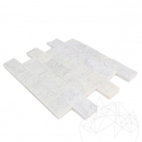MOZAIC MARMURA MUGLA WHITE SCAPITATA 5 X 10 CM - MOZAIC MARMURA MUGLA WHITE SCAPITATA 5 X 10 CM